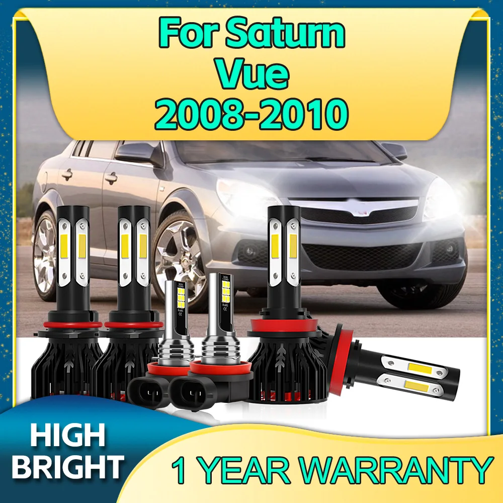 

2/6Pcs Car LED Headlight 180W Super Bright 4Side Chip 9005 H11 Bulbs 6000K Fog Lamp For Saturn Vue 2008 2009 2010