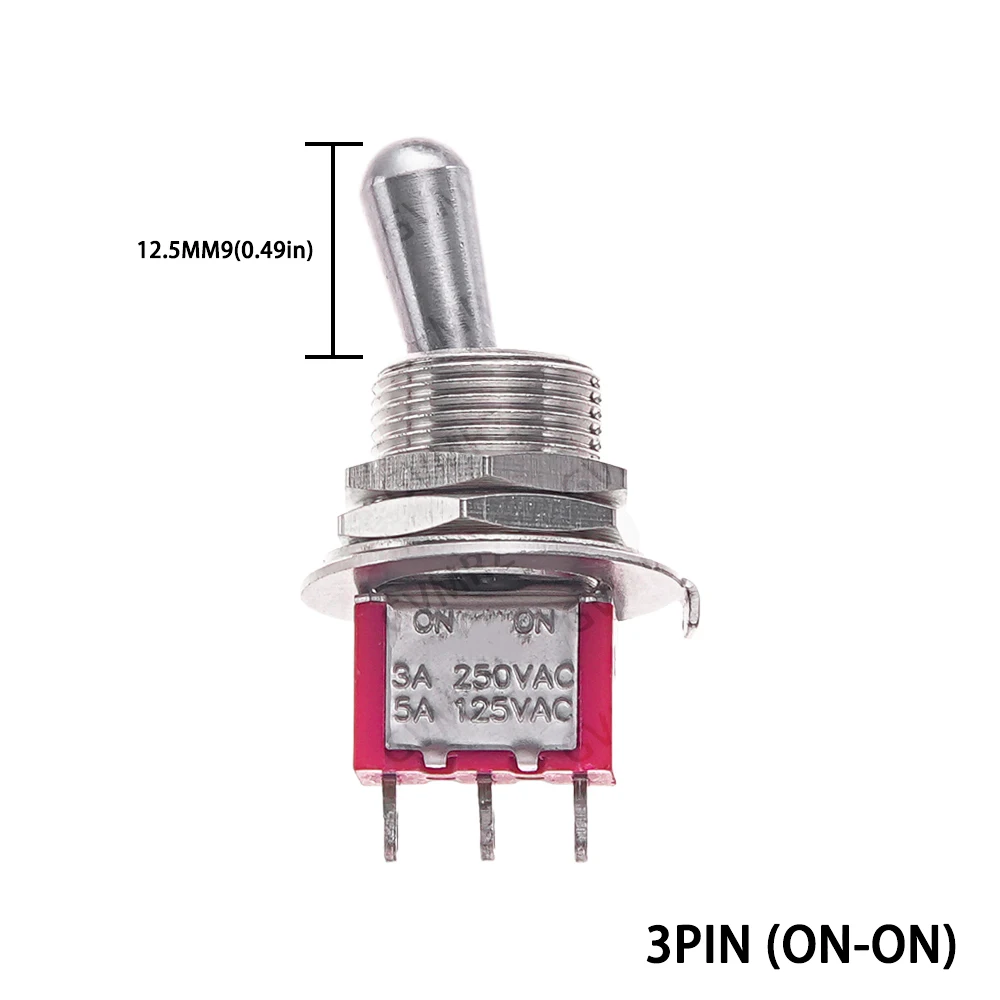 1PCS 5A 125VAC SH T80-T Z1 Series Large Long Handle 12mm Panel Mount Mini Toggle Switch SH T80-T 5A 125VAC  SH T80 Component