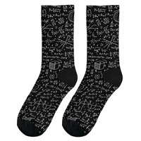 Mathematical formula knowledge printed men's mid-tube socks, new fun crew socks, stylish comfort socks, street hip-hop style.