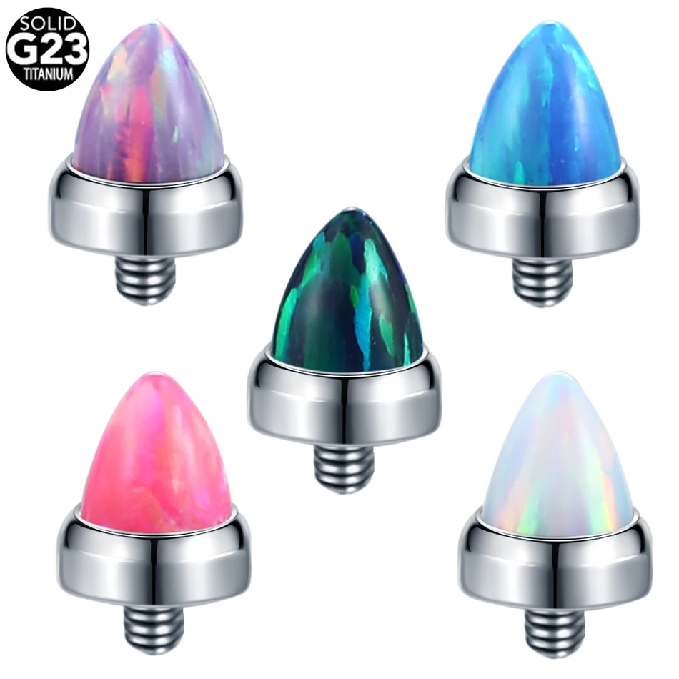 Titanium Claw Set Opal Bullet Dermal Top Piercings