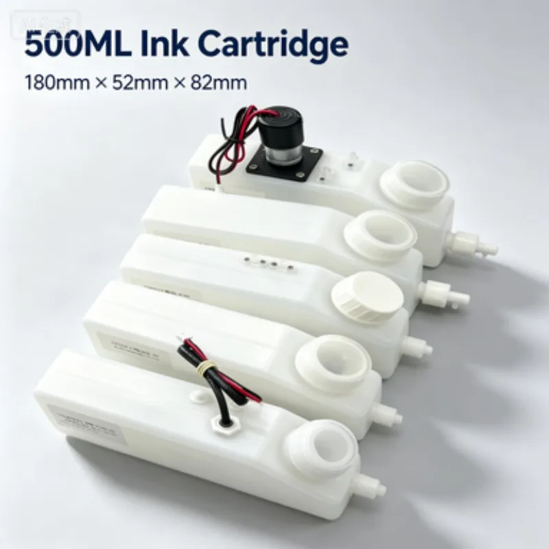 500ML Large Capacity Ink Tank 180x52x82mm UV Printer Ink Supply Cartridge Optional Stirrer Motor / Float Switch For DTF UV Flatb