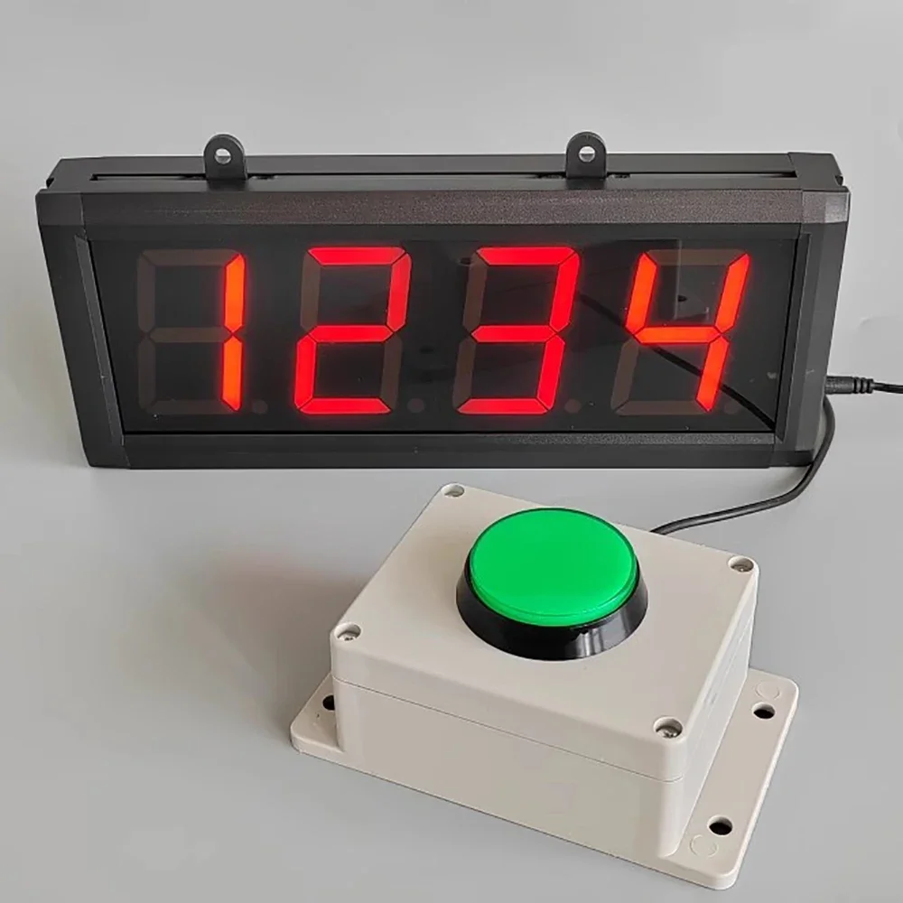 3-inch 4-inch Large Screen LED Manual Counter Hand Push Button Counting Warehouse Pipeline Counting AC220V
