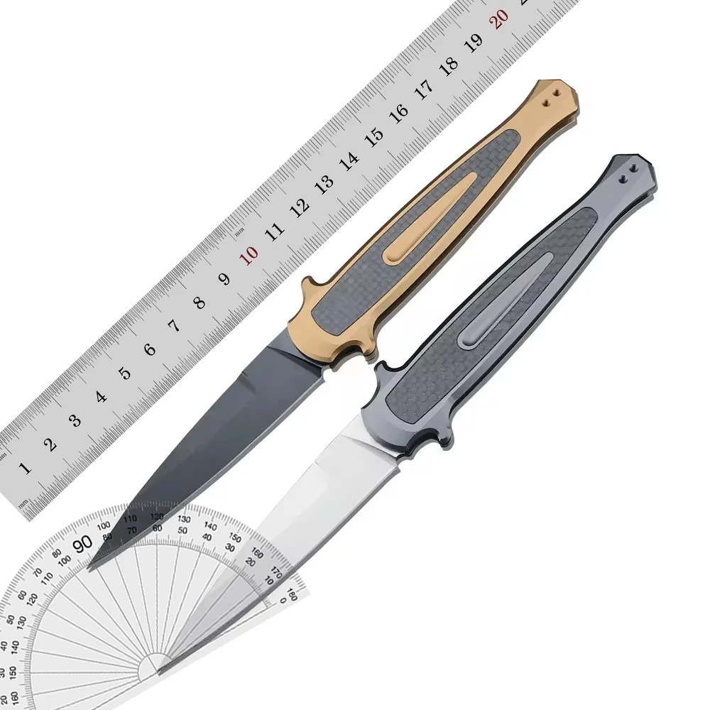 KS 7150 Launch 8 Folding Pocket Knife D2 Steel Blade Aluminum Alloy Inlaid with Carbon Fiber Handles Sharp Rescue EDC Tools
