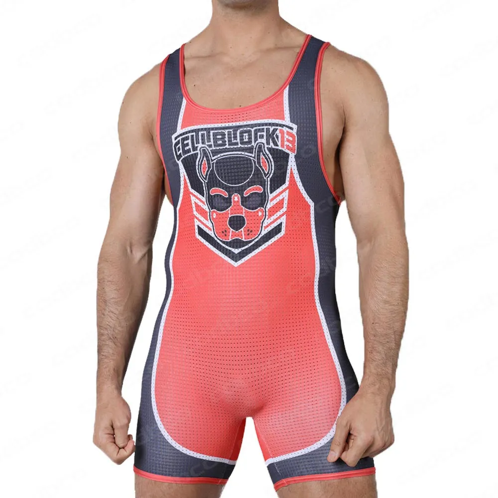 Men's Wrestling Singlets Suit Professional Coverall Training Competition Freestyle Wrestling Suit Comfortable Sleeveless Outfit