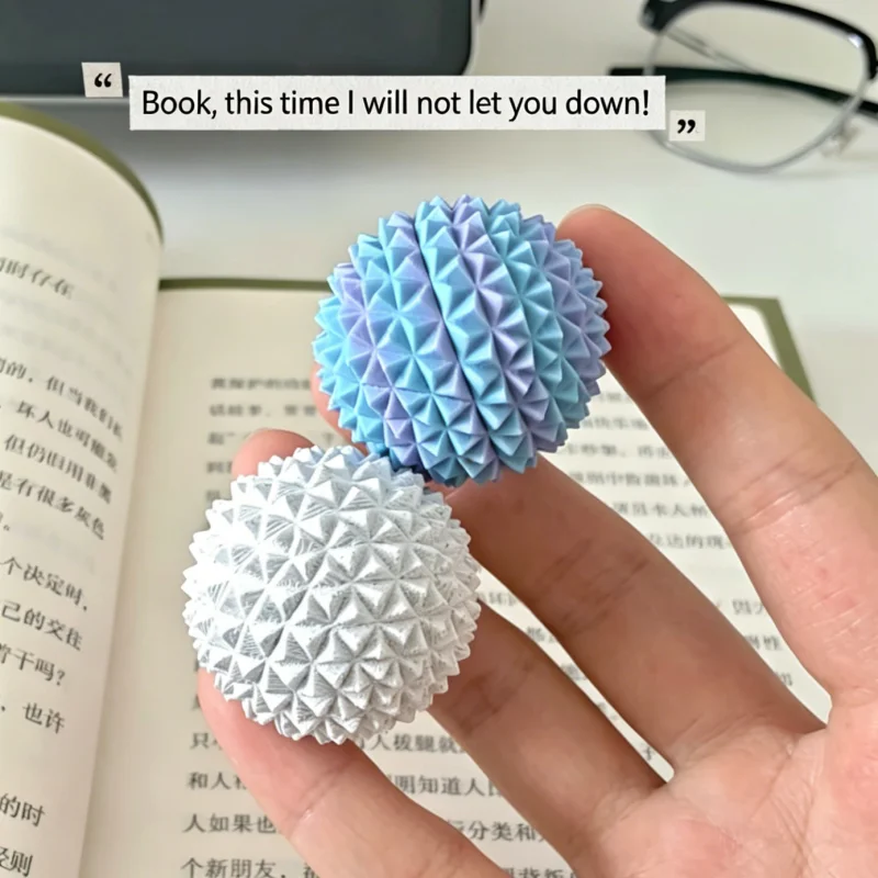 3D Printed Multi-Thorn Ball Reduce Stress Roller Keychain Novelty Light Pain Sensation Sensory Toy Hand Massage Anxiety Relief view 2