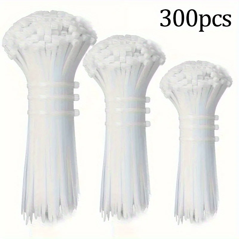 300 قطعة من الأشرطة المصنوعة من النايلون شديدة التحمل | مقاوم للماء وغير قابل للانزلاق - منظم للكابلات الخارجية والحديقة والمنزل