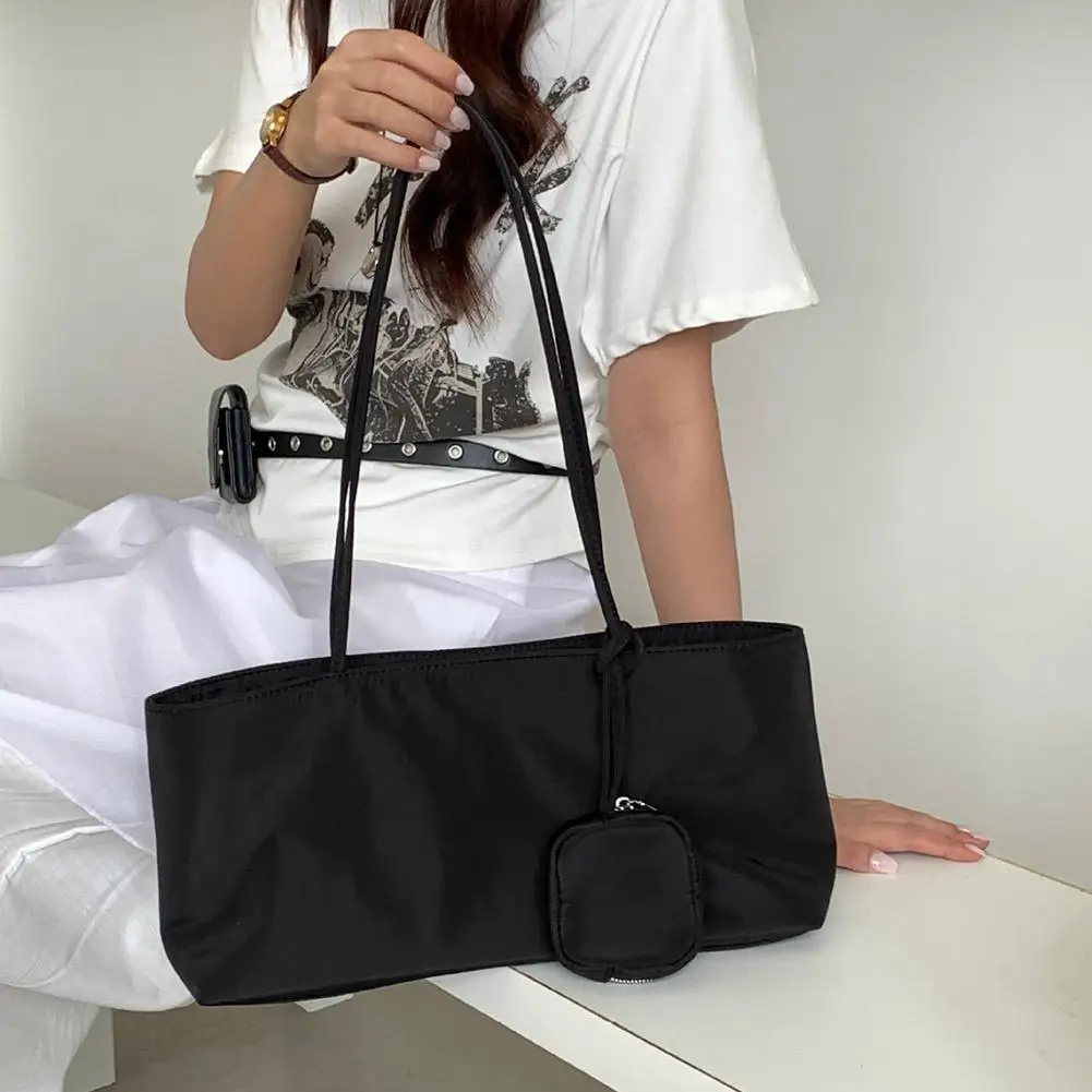 Damen-Handtasche aus Nylon-Canvas mit kleiner Geldbörse, große Kapazität, Umhängetasche, lässige Alltagstasche für Pendler, Achseltasche. – Detail 4