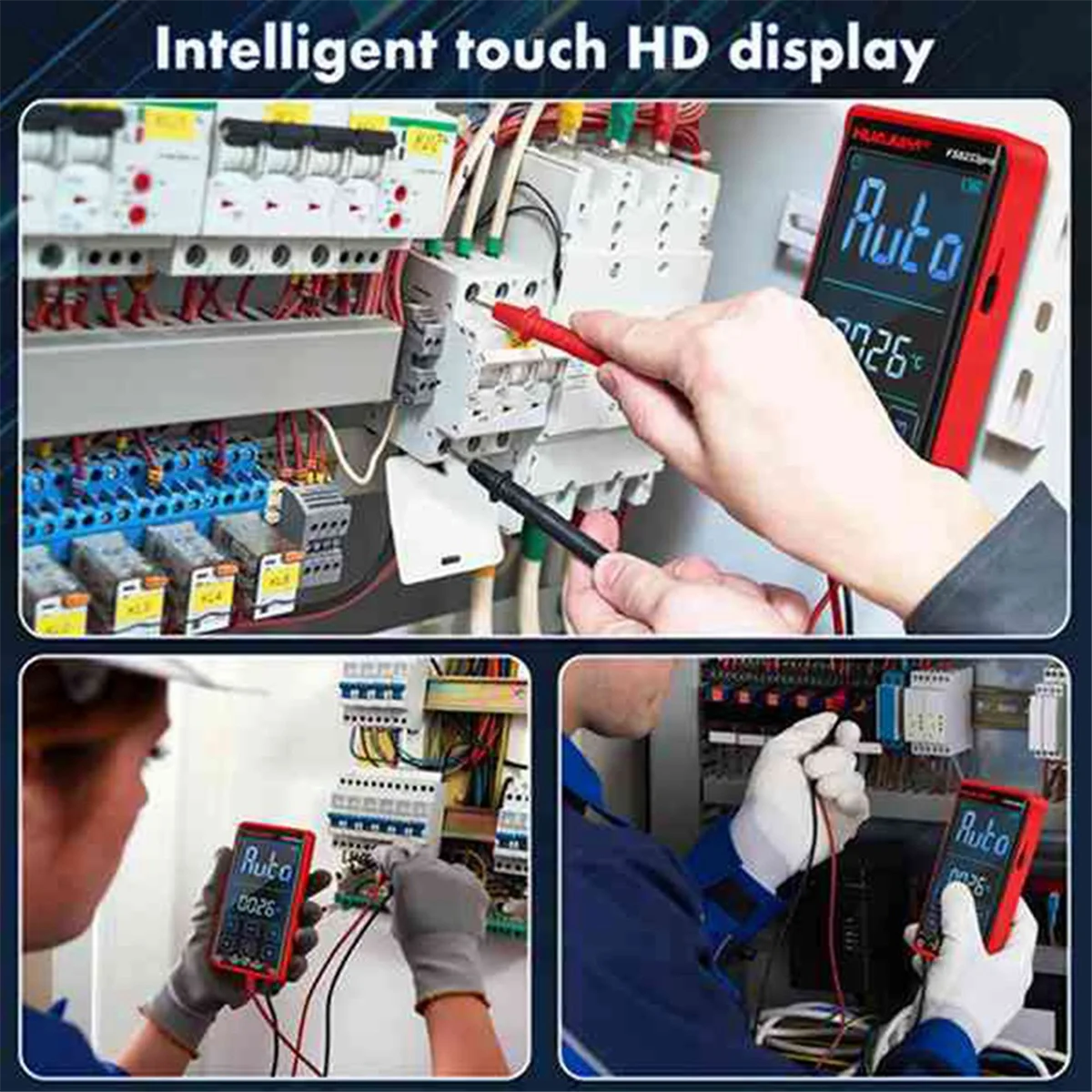 FS8233Pro Touch Multi Meter Automatic Smart Digital Multimeter Electrician Ohm Hz Capacitance 10A AC DC Multitester