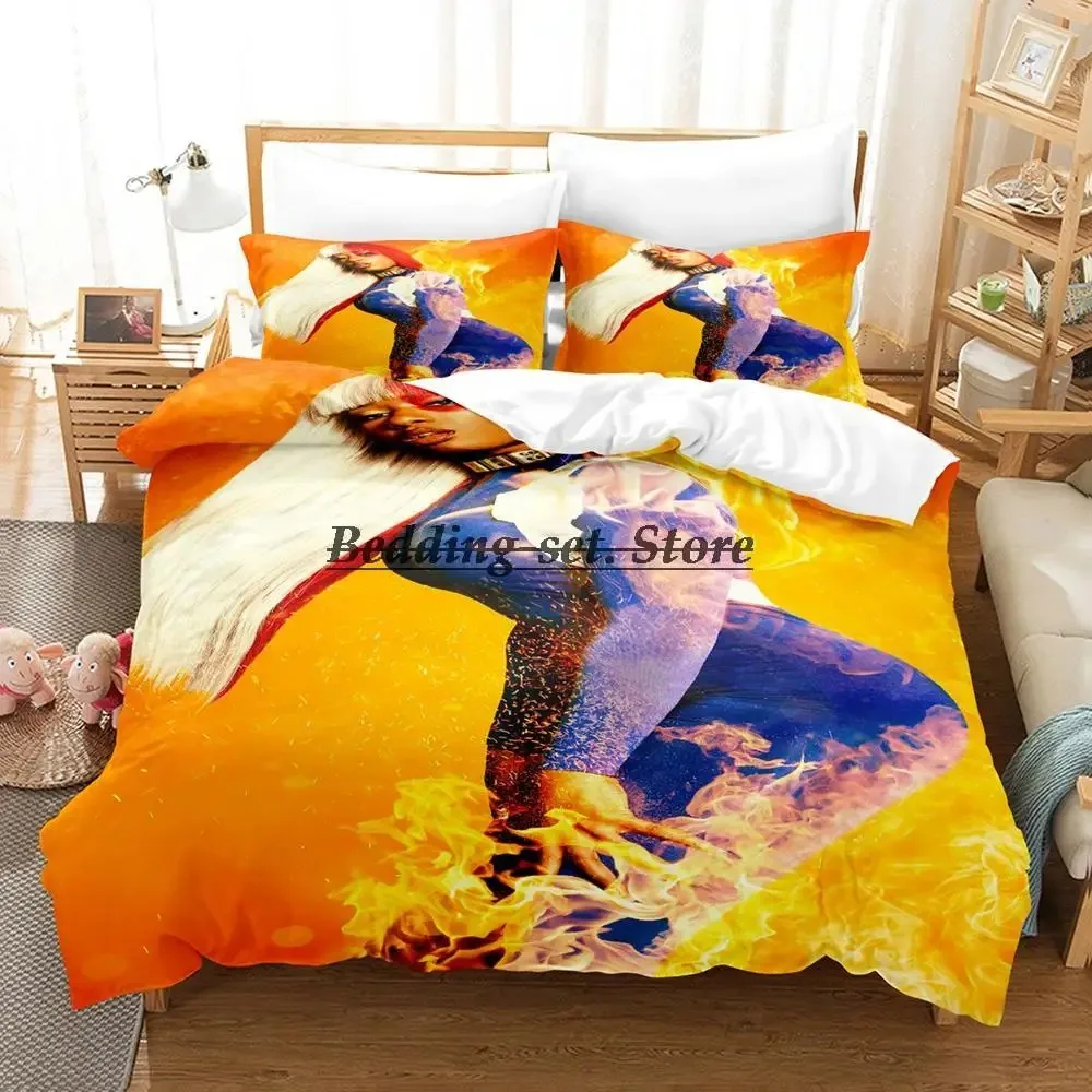 

2023 Megan Thee Stallion Bedding Set Single Twin Full Queen King Size Bed Set Aldult Kid Bedroom Duvetcover Sets Bed Sheet Set