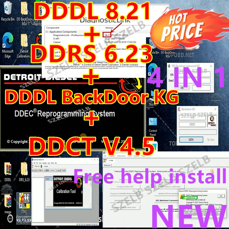 

NEW 2025 DDDL 8.21 SP1 Detroit Diesel Diagnostic Link Level 10+10+10 + DDDL BackDoorKG + DRS 6.23 + DDCT v4.5 Calibration Tool