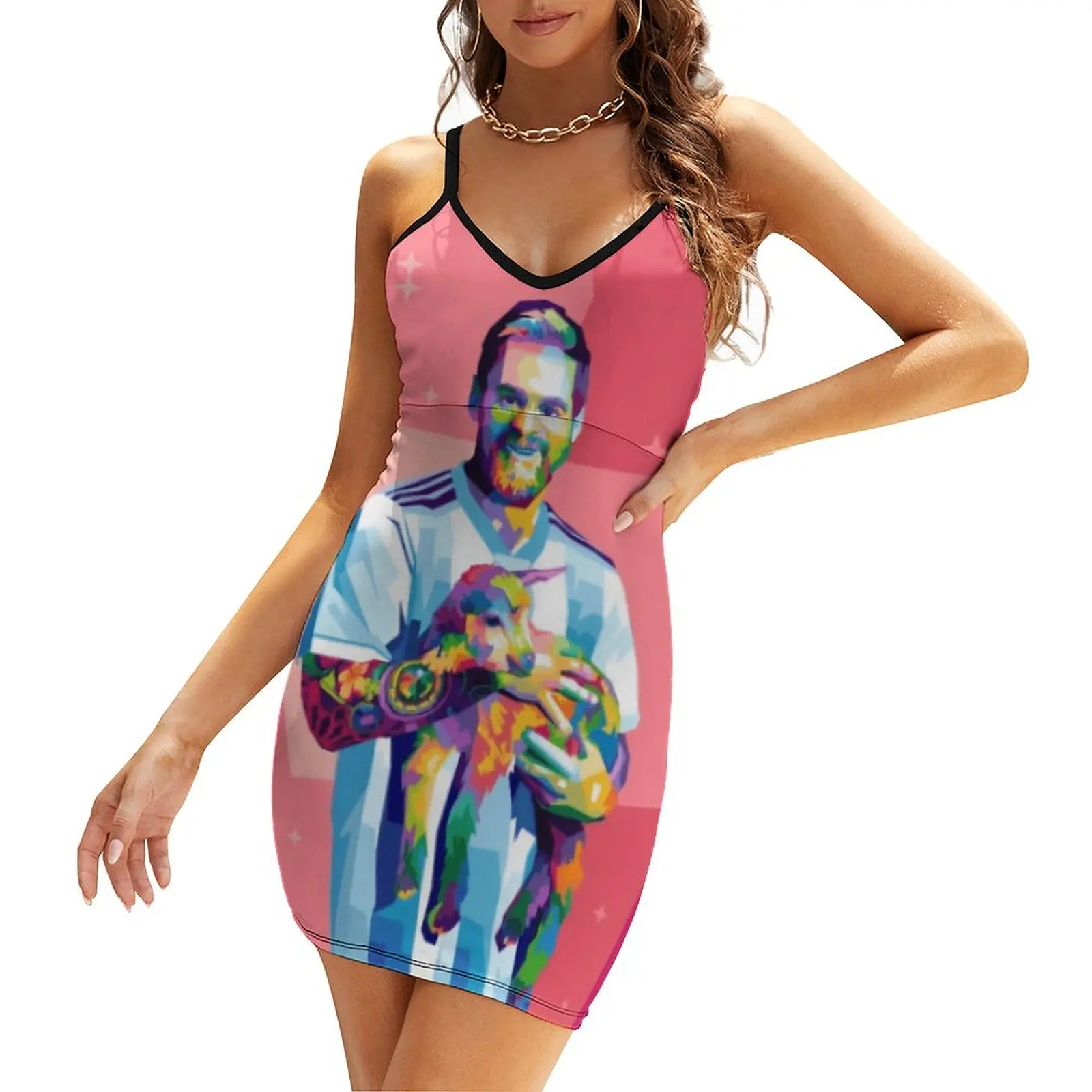 Argentina Lioneler And Messi (5) Casual Graphic Sexy  Woman's Dress Women's Sling Dress Funny Novelty  Clubs The Dress