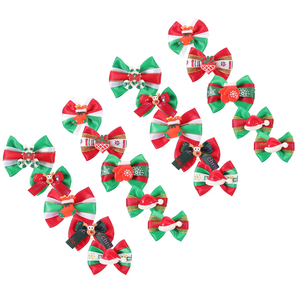 

20pcs Colorful Dog Hair Bows Christmas Pet Headband Wear Resistant Decorative Accessories For Small Medium Big Dogs Puppy Cat
