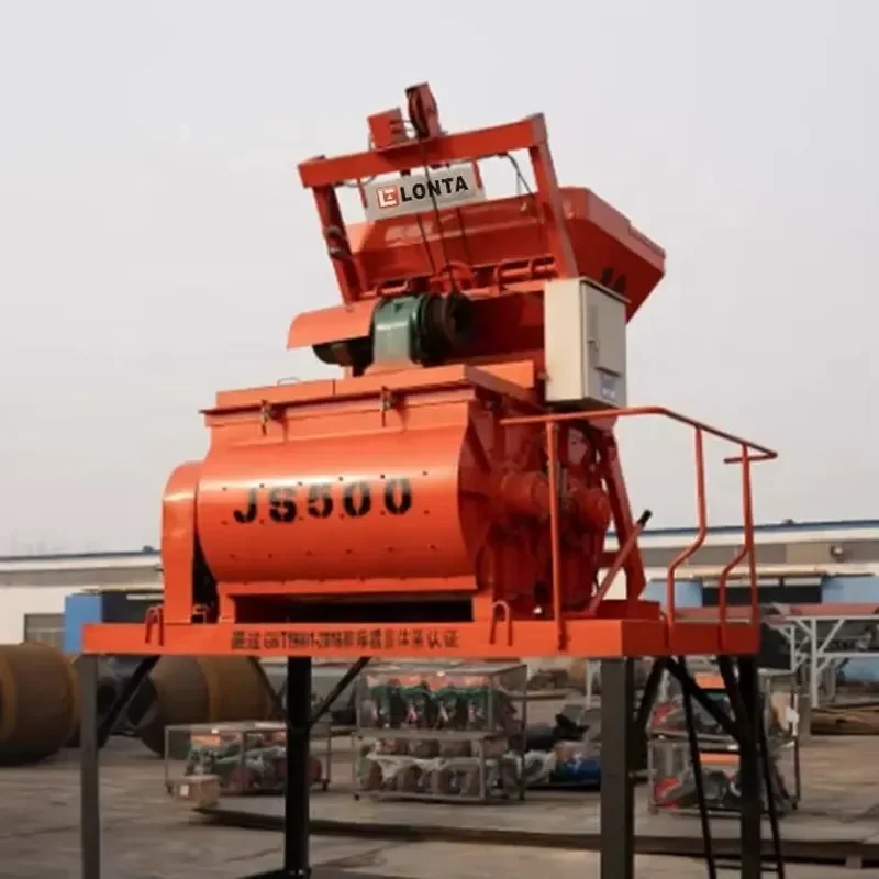 LONTA JS500 500L Cement Mixer Volumetric Block Machine Industrial Concrete Plant Electric Self Loading Concrete Mixer Machine