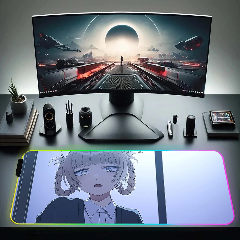 Call Night Nanakusa Nazuna RGB Pc Gamer Keyboard Mouse Pad Mousepad LED Glowing Mouse Mats Rubber Gaming Computer Mausepad