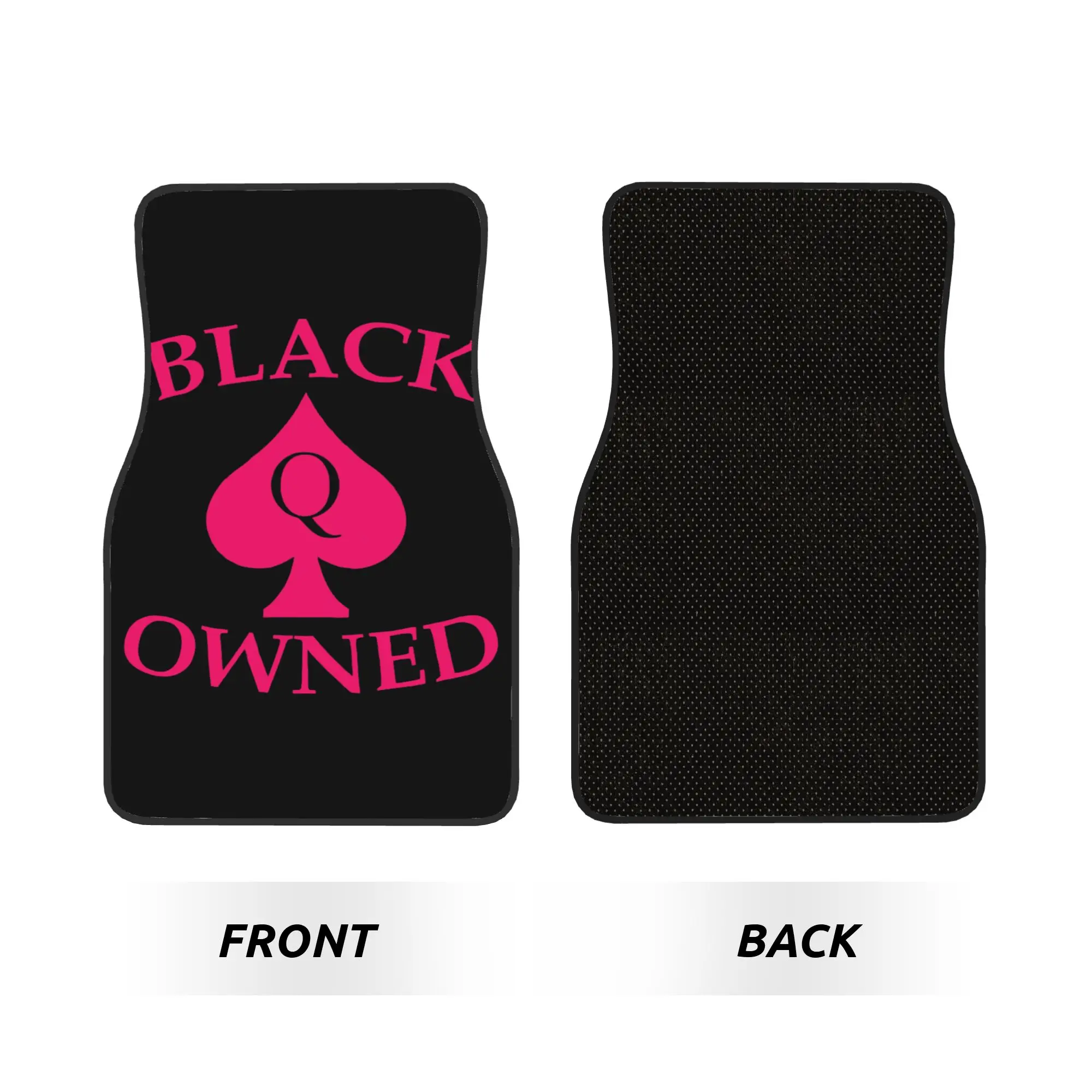 Black Owned Queen Of Spades Car Floor Mats of 4 Pieces Crystal Velvet Carpets Rugs Universal Car Front Rear Carpets Foot Mats