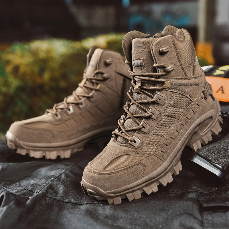 

Hiking Shoes Men's Desert Combat Boots Outdoor Non-slip Moutain Climbing Shoes Waterproof Hunting Boots Botas Tacticas Hombre