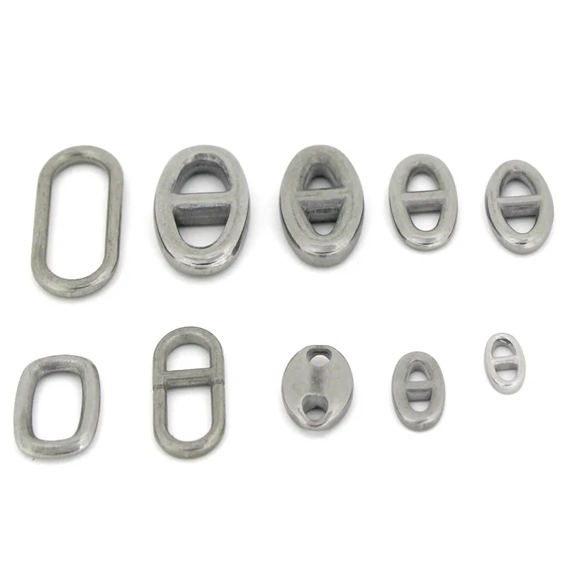 10 قطعة الفولاذ المقاوم للصدأ ثقب مزدوج البيضاوي موصل سحر صنع المجوهرات النتائج اكسسوارات