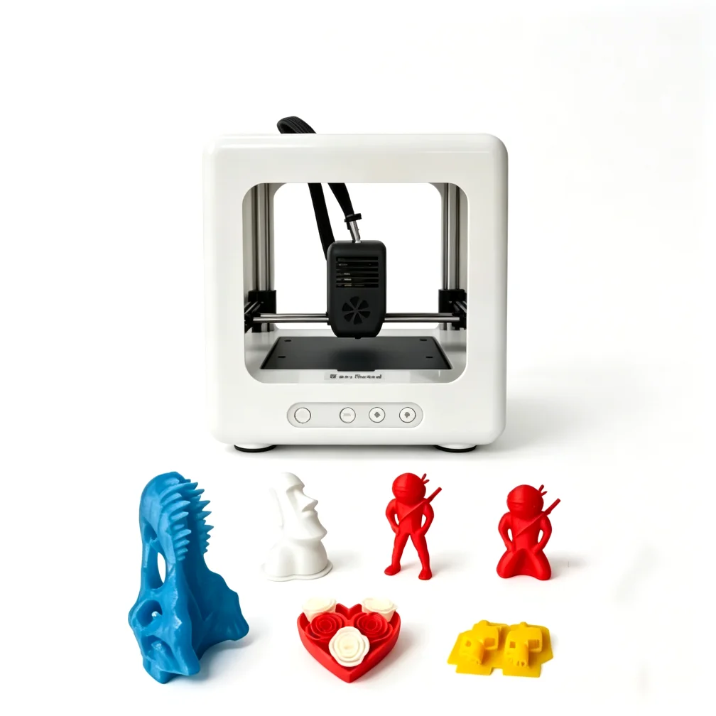 Mini Desktop FDM 3D Printer Compact Size High Precision Easy Operation DIY Model Making Machine for Home Education Beginners