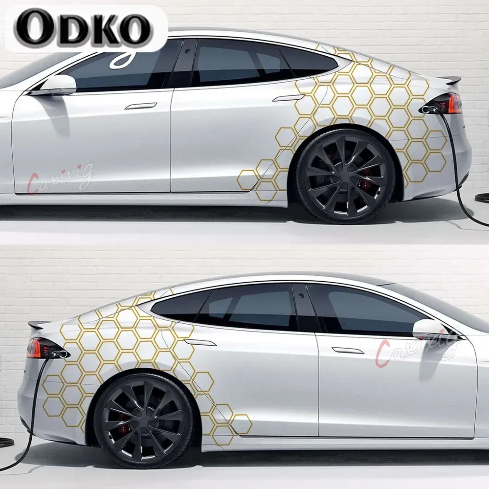 

Car Graphics Honeycomb Open Style Sticker Auto Decor Tuning Car Side Sticker For Audi BMW Ford Kia Renualt Hyundai Fiat Subaru