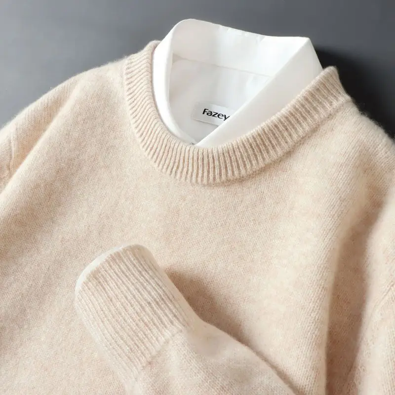 Maglione coreano casual da uomo girocollo Camicia base allentata semplice da uomo Maglione lavorato a maglia classico autunno e inverno di grandi dimensioni