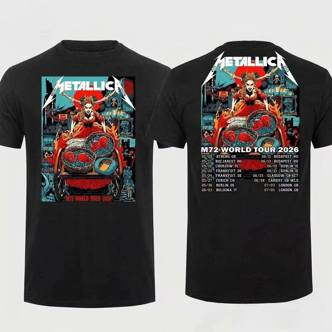 Ireland Summer Clothing - Metallica Band M72 World Tour Dublin