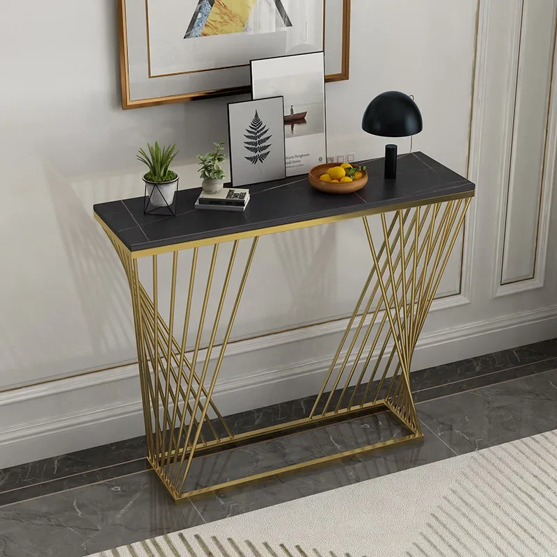 

# Modern Minimalist Marble Foyer Table, Living Room End View Table, Small Strip Table, Narrow Corridor