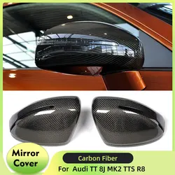 Replacement Carbon Fiber Car Side Rear View Mirror Cover for Audi TT 8J MK2 TTS R8 2008 - 2014 not GT 2011 Carbon / ABS Glossy