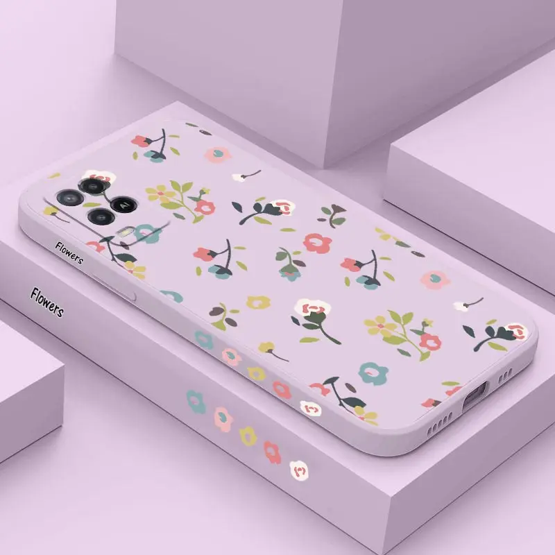 Scatter Flowers Silicone Phone Case For Samsung Galaxy A53 A54 A73 A91 A52S A51 A70 A71 A34 A32 A31 A24 A23 A22 A14 A13 Cover