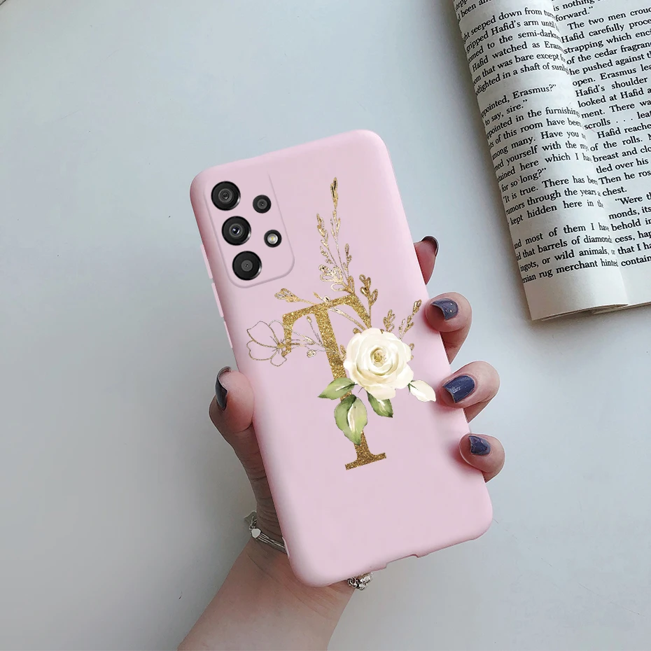 For Samsung Galaxy A53 5G Case A536B Cute Letters Silicone Soft Fundas Matte Cover Phone Case For Samsung A53 A 53 5G Coque Capa