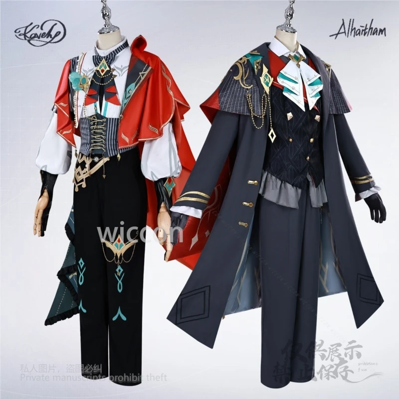 Alhaitham Kaveh KFC disfraz de Cosplay Anime Genshin Impact conjunto completo zapatos accesorio mujer hombre fiesta de Halloween personalizado