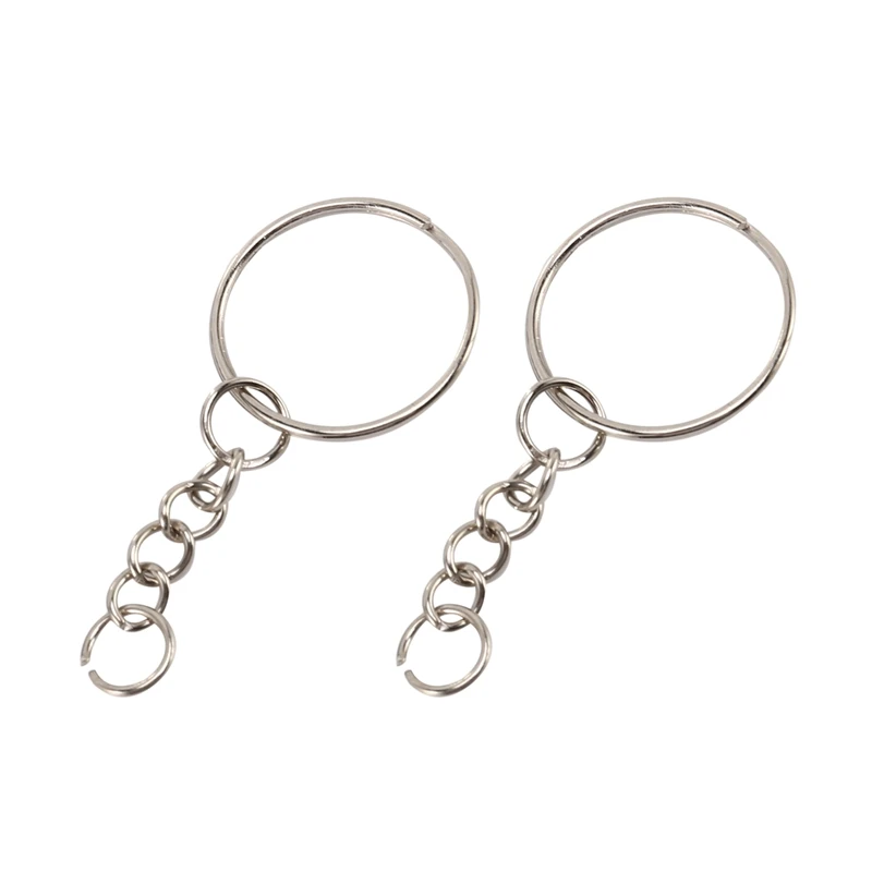 

800Pcs Split Key Chain Rings With Chain Silver Key Ring And Open Jump Rings Bulk For Crafts DIY (1 Inch/25Mm)