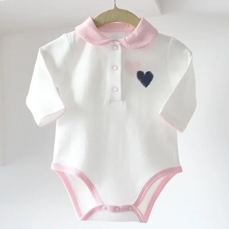 Mono de manga larga para bebé, ropa de dormir con corazón