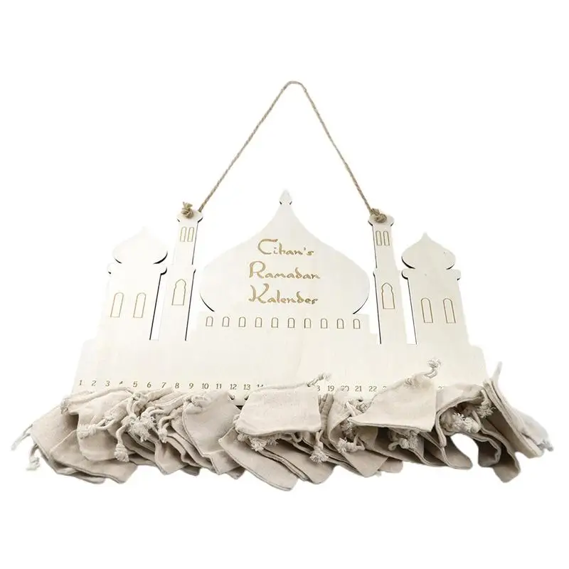 

Eid Party Decor Eid Countdown To EID Wood Calendar Castle Design Home DIY Decorations Crafts Party Supplies EID Shelf Pendant
