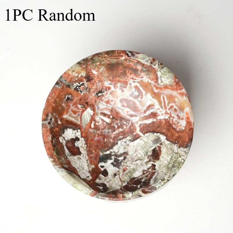 1PC Natural Money Agate Hexagonal Bowl - Elegant Marble-like pattern in Brown, - Decor for Home, Office, Jewelry Display