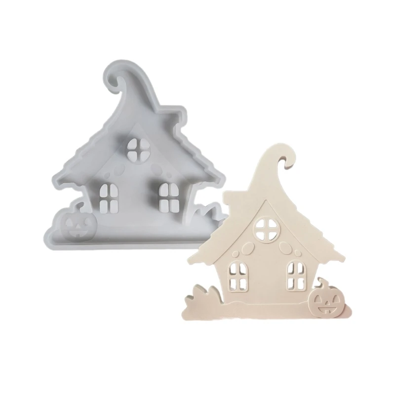 YUYU Multi Purpose Silicone House Mould for Halloween Pumpkin Spiders House Artworks