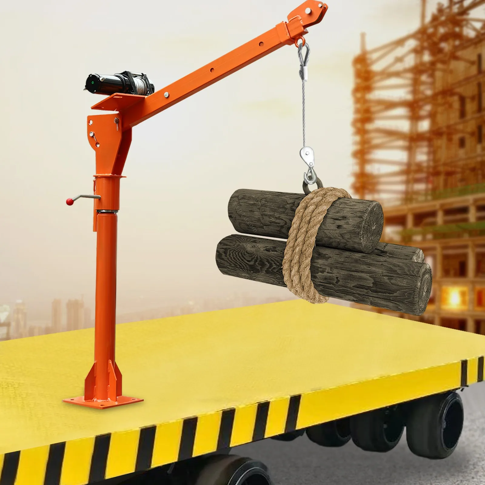 

1100 Lb Truck Mounted Crane Hoist With 12v Electric Winch For Pickup Trucks