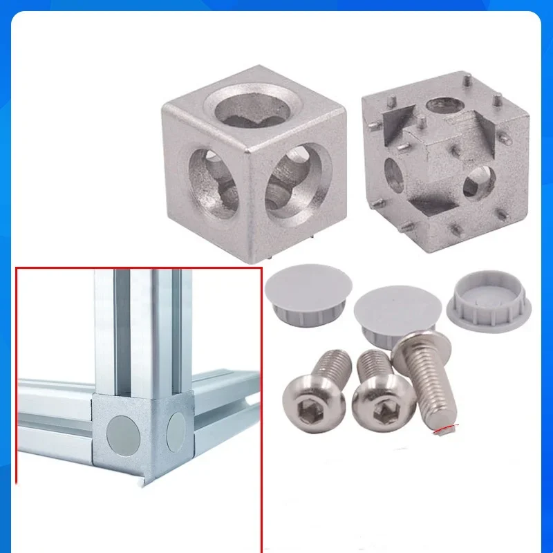 4PCS Aluminum Cube Corner Connector  2020 3030 4040 4545 Aluminum Cube Corner Connector Fastener Match Use Aluminum Profile