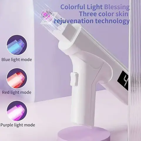 피부 미백 휴대용 미니 3색 라이트 나노 미세결정 비침습적 스킨 케어 미용 기기