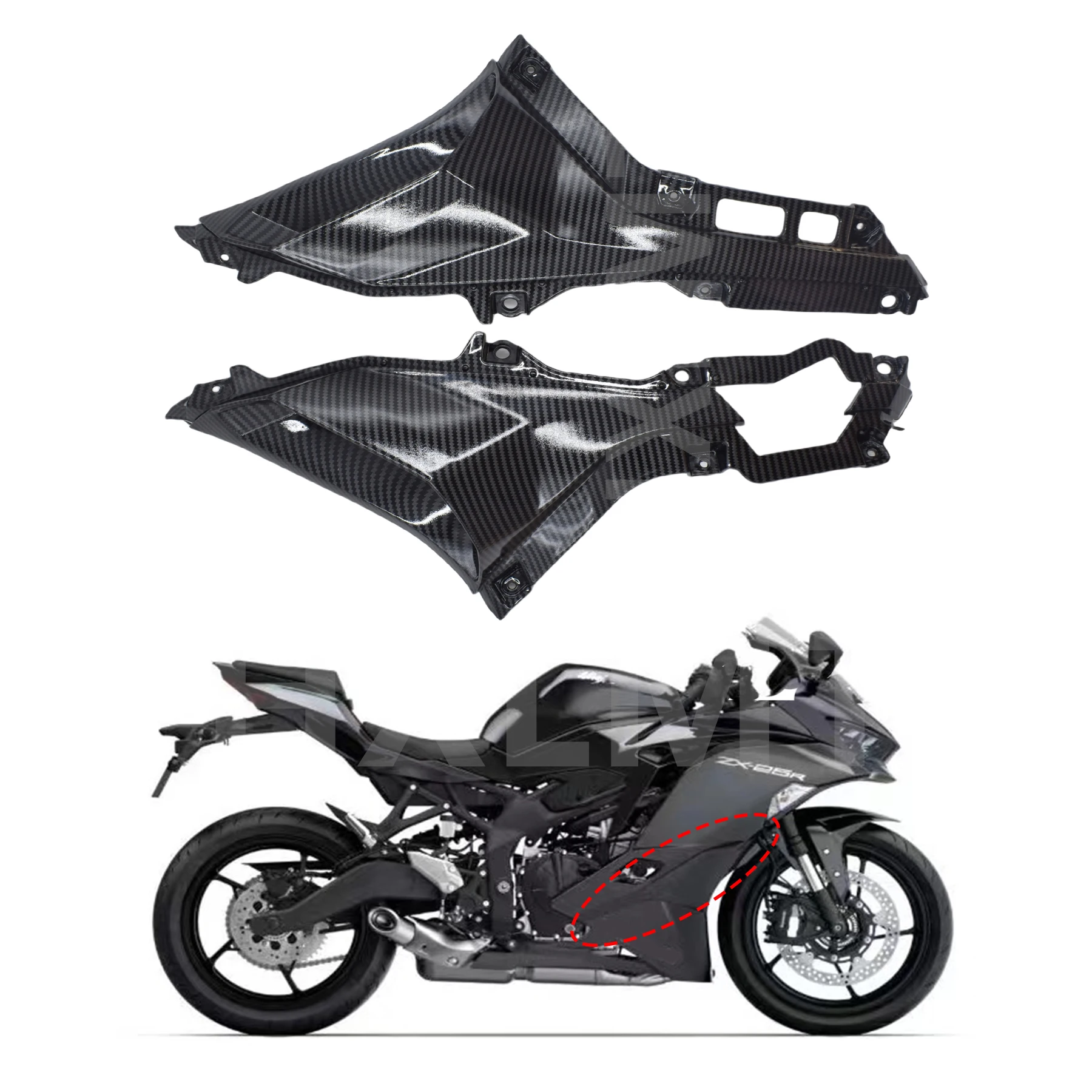 

For KAWASAKI Ninja ZX25R ZX-25R 2020 2021 Carbon Fiber Look Side Covers Panels Motorcycle Accessories Fairing Parts