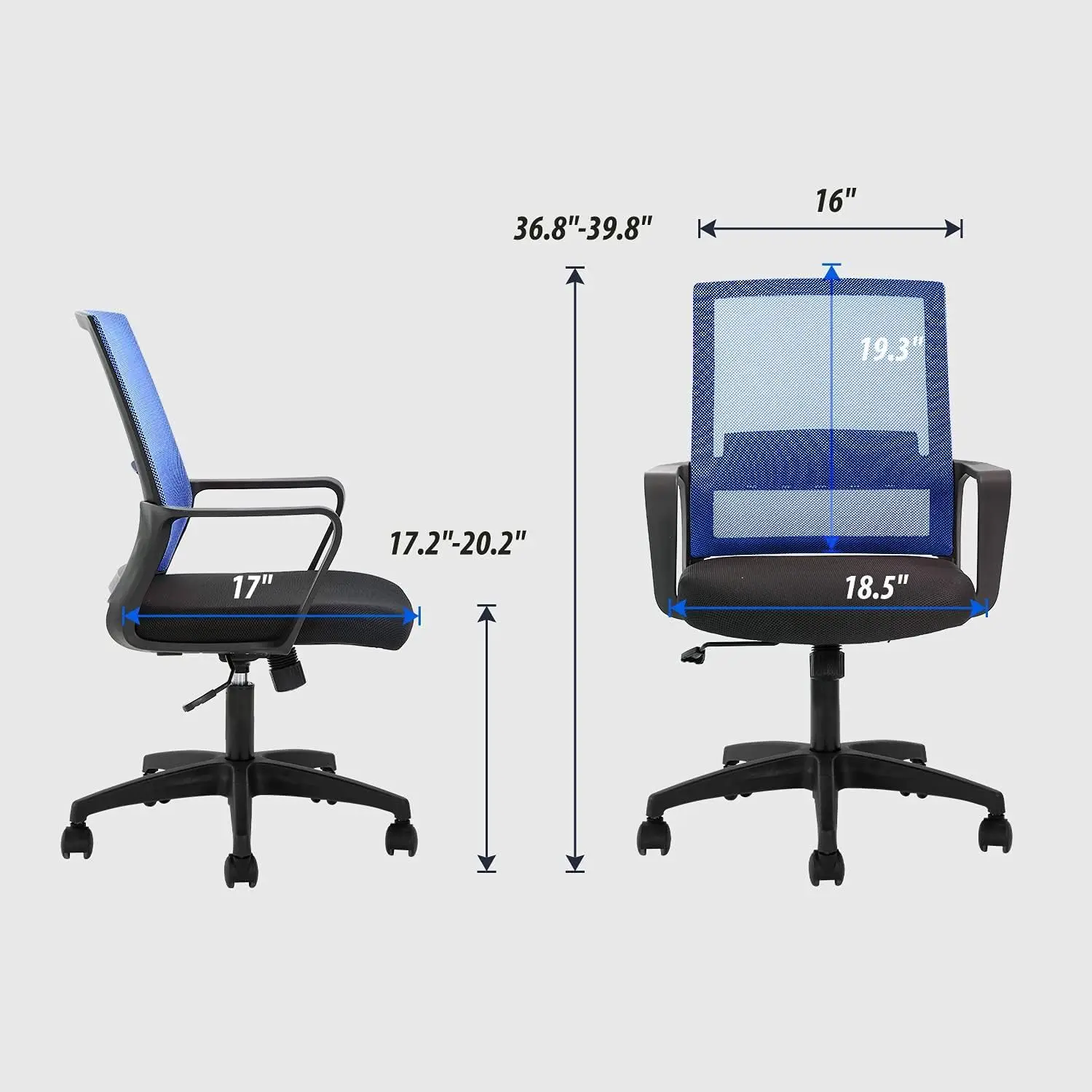 

Office Chair Ergonomic Chair Mid Back Mesh Desk Chair Adjustable Height Swivel Mesh Chair Computer Chair With Armrest Lumbar