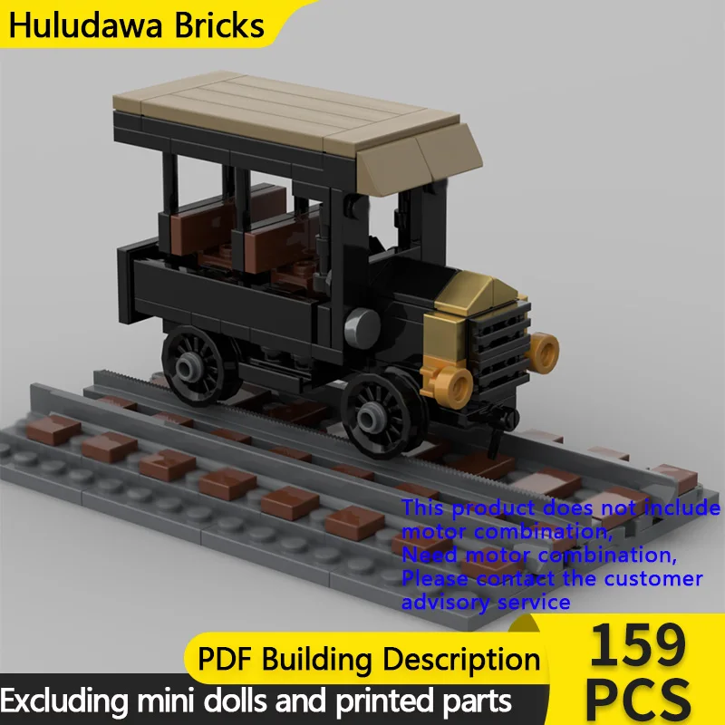 

City Car Model MOC Building Bricks Railway Inspection Rail Car No. 1 Modular Technology Gifts Holiday Assemble Children Toy Suit