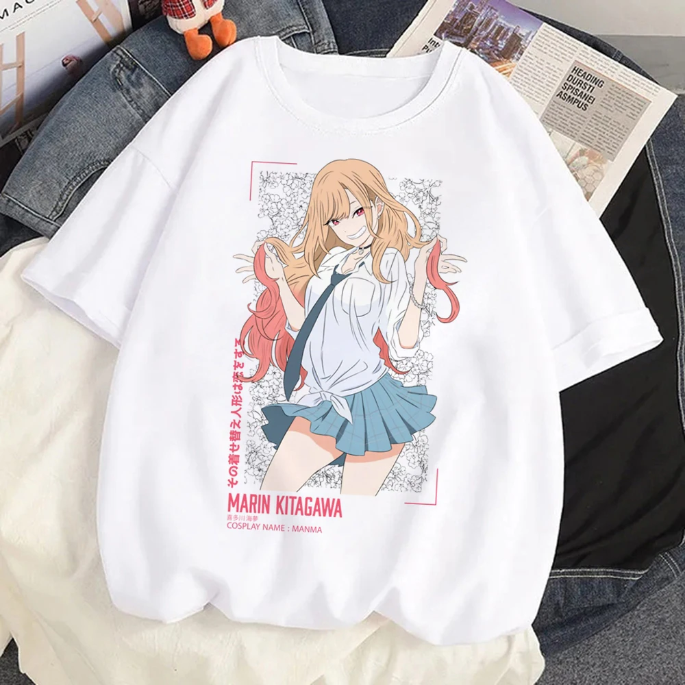 Japanese Anime Marin Kitagawa T Shirt Women Kawaii Cartoon T-shirt 90s Y2k Goth Tshirt Funny Unisex Tees Female Clothing