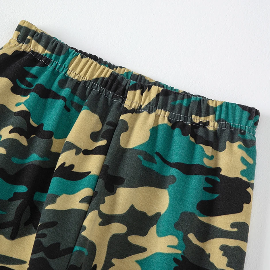 Kinder Multi-color Camouflage Coole Hübsche Sport Hosen Jungen Freizeit Training Harun Hosen Mädchen Joker Elastische Taille Hosen – Detail 6