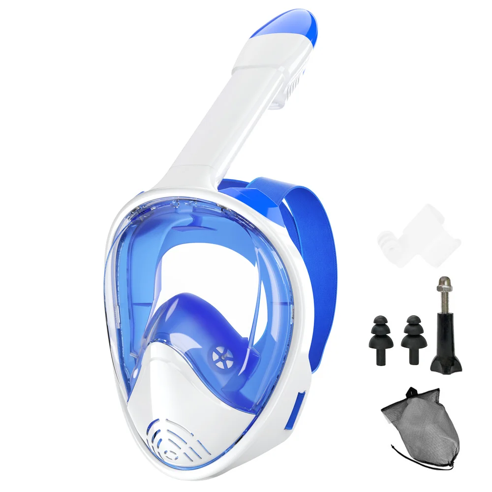 Professionelle Schnorchel-Tauchmaske, Unterwasser-Scuba-Vollgesichts-Schnorchelmaske, Anti-Beschlag-Brille für Kinder und Erwachsene, Schwimmausrüstung – Detail 13