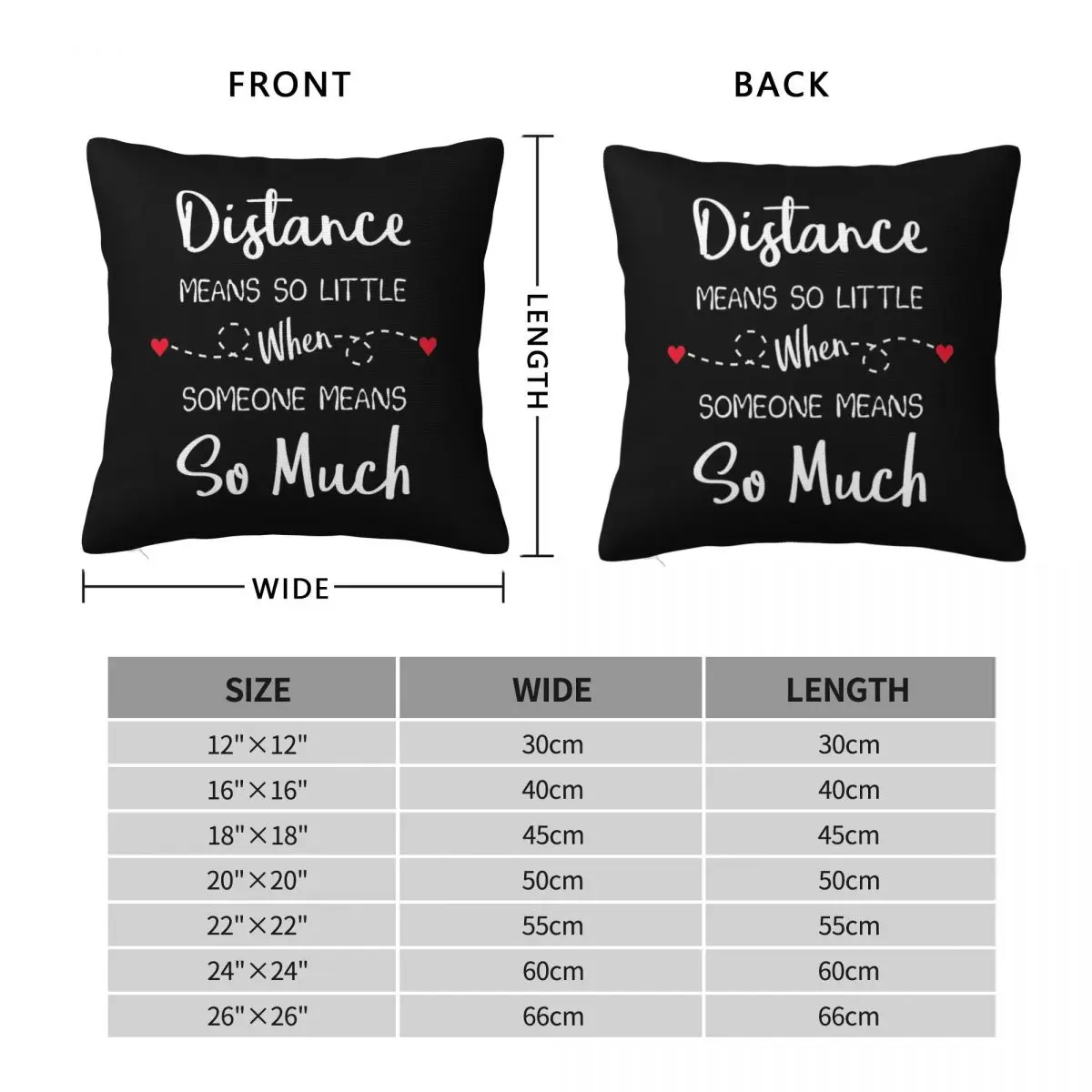 Long Distance Relationship Pillowcase Polyester Linen Velvet Printed Zip Decorative Room Cushion Cover 18