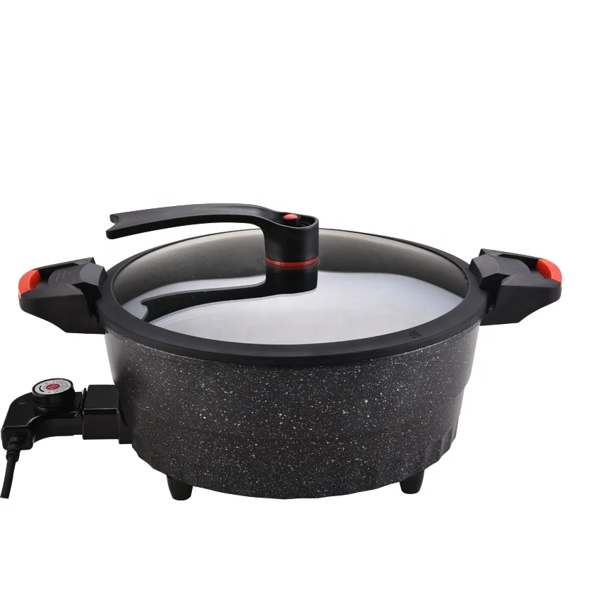 

Multifunctional electric cooking hot pot non-stick coated die-casting casserole miniature frying pan low pressure cooker