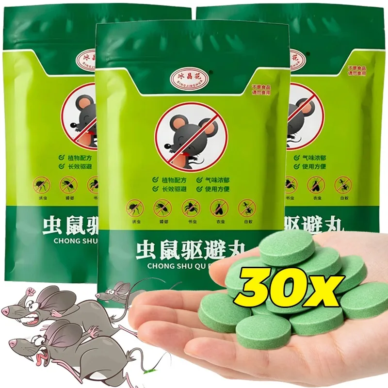 5/30 piezas Pastillas Repelentes de Roedores y Ratones, Extracto Natural de Plantas, Disuasor de Actividad de Ratones, Herramientas para el Hogar y Jardín, Suministro para Ahuyentar Animales