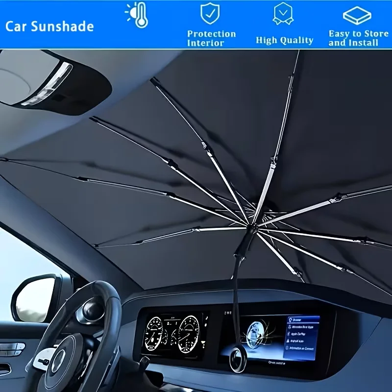 

Single piece car windshield sunshade, universal car, easy to install and foldable storage, suitable for cars, SUVs, and trucks
