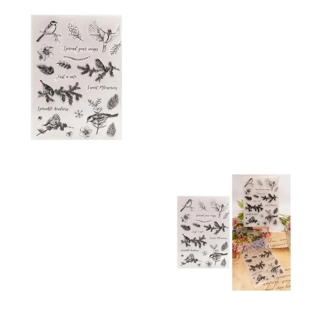

Silicone Seal Stamp Winter Birds Scrapbooking Card Making Embossing Photo Album