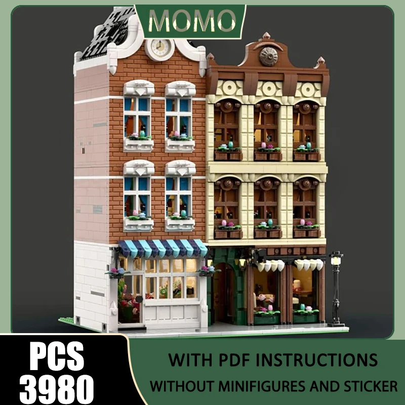 Street ViewMoc Building Blocks Flowers Snacks Modular Building Model Technology Brick  Assembly Construction Toy Holidays Gifts